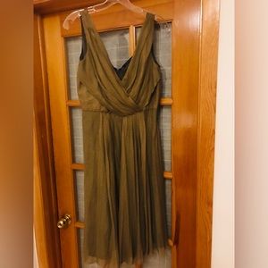 Tahari gold A line dress flare bottom size 46 European